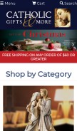 How catholicgiftsandmore.com looks like on a mobile device such as an iPhone.