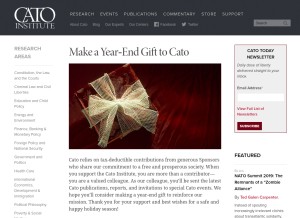 How cato.org looks like on a tablet such as an iPad.