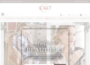 How catofashions.com looks like on a tablet such as an iPad.
