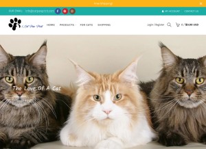 How catpawprint.com looks like on a tablet such as an iPad.