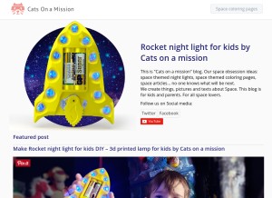 How catsonamission.com looks like on a tablet such as an iPad.