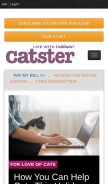 How catster.com looks like on a mobile device such as an iPhone.