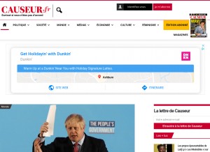 How causeur.fr looks like on a tablet such as an iPad.