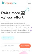 How causevox.com looks like on a mobile device such as an iPhone.
