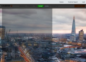How causeway.com looks like on a tablet such as an iPad.