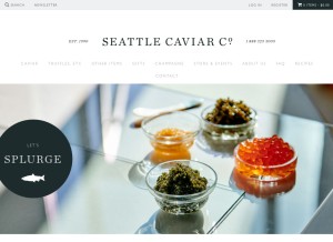 How caviar.com looks like on a tablet such as an iPad.