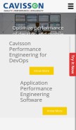 How cavisson.com looks like on a mobile device such as an iPhone.