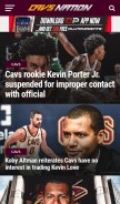 How cavsnation.com looks like on a mobile device such as an iPhone.