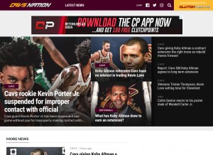 How cavsnation.com looks like on a tablet such as an iPad.