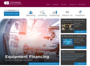 How cbbank.com looks like on a tablet such as an iPad.