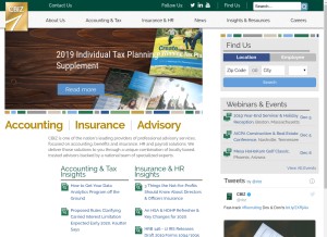 How cbiz.com looks like on a tablet such as an iPad.