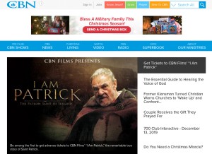 How cbn.com looks like on a tablet such as an iPad.