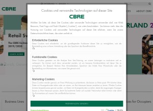 How cbre.ch looks like on a tablet such as an iPad.