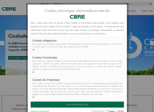 How cbre.es looks like on a tablet such as an iPad.