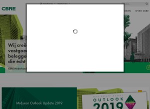 How cbre.nl looks like on a tablet such as an iPad.