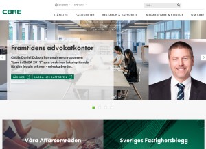 How cbre.se looks like on a tablet such as an iPad.