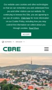 How cbre.sk looks like on a mobile device such as an iPhone.