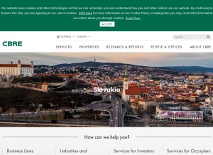 How cbre.sk looks like on a tablet such as an iPad.