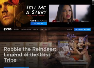 How cbs.com looks like on a tablet such as an iPad.