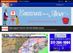 How cbs4indy.com looks like on a tablet such as an iPad.