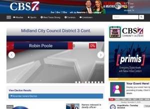 How cbs7.com looks like on a tablet such as an iPad.