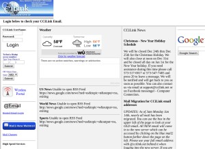 How ccilink.net looks like on a tablet such as an iPad.