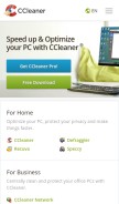 How ccleaner.com looks like on a mobile device such as an iPhone.