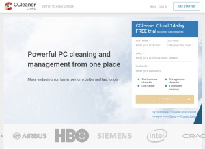 How ccleanercloud.com looks like on a tablet such as an iPad.
