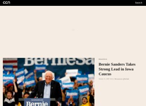 How ccn.com looks like on a tablet such as an iPad.