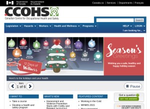 How ccohs.ca looks like on a tablet such as an iPad.