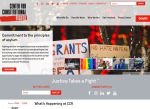 How ccrjustice.org looks like on a tablet such as an iPad.