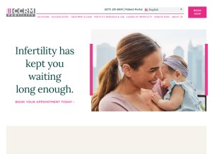 How ccrmivf.com looks like on a tablet such as an iPad.