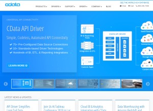 How cdata.com looks like on a tablet such as an iPad.