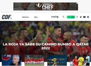 How cdf.cl looks like on a tablet such as an iPad.
