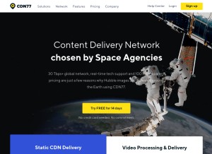 How cdn77.com looks like on a tablet such as an iPad.