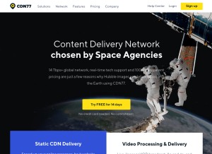 How cdn77.eu looks like on a tablet such as an iPad.