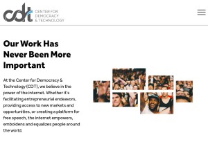 How cdt.org looks like on a tablet such as an iPad.