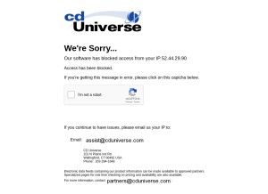 How cduniverse.com looks like on a tablet such as an iPad.