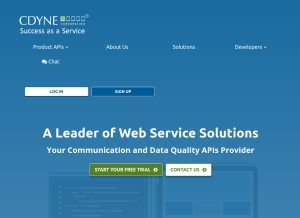 How cdyne.com looks like on a tablet such as an iPad.