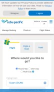 How cebupacificair.com looks like on a mobile device such as an iPhone.