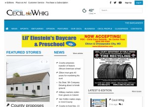 How cecildaily.com looks like on a tablet such as an iPad.