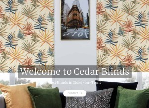 How cedarblinds.co.uk looks like on a tablet such as an iPad.