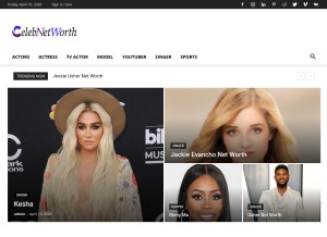 How celebnetworth.net looks like on a tablet such as an iPad.