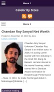 How celebritysizes.com looks like on a mobile device such as an iPhone.