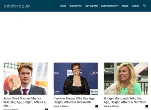 How celebvogue.com looks like on a tablet such as an iPad.