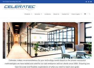 How celeratec.com looks like on a tablet such as an iPad.