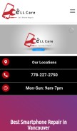 How cellcare.ca looks like on a mobile device such as an iPhone.