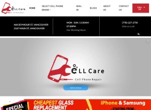 How cellcare.ca looks like on a tablet such as an iPad.