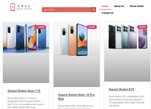 How cellphonedokan.com looks like on a tablet such as an iPad.