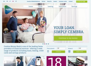 How cembra.ch looks like on a tablet such as an iPad.